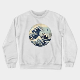 Panda the great wave off Kanagawa Crewneck Sweatshirt